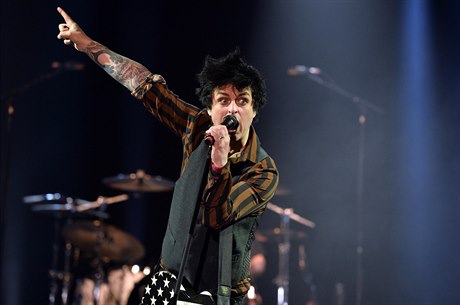 Americká kapela Green Day vystoupila 22. ledna v Praze. Na snímku zpvák kapely...