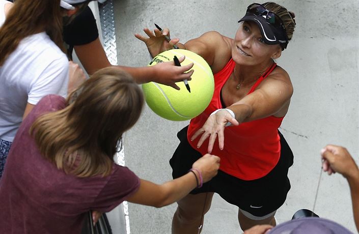 Mirjana Lu�i�ová-Baroniová po postupu do �tvrtfinále Australian Open.