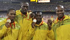Zleva: Michael Fraser, Usain Bolt, Nesta Carter a Asafa Powell. | na serveru Lidovky.cz | aktuální zprávy