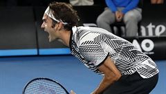 Roger Federer slaví titul na Australian Open 2017.