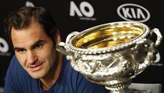 Roger Federer na tiskovce.