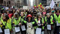 Za enská práva se protestovalo mimo jiné i v New Yorku.