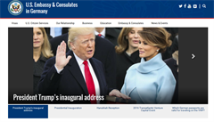 Web amerického velvyslanectví v Nmecku se vnuje Trumpovu inauguranímu projevu
