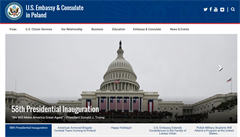Web amerického velvyslanectví v Polsku se vnuje inauguraci
