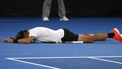 Rafael Nadal se raduje z výhry a z neekaného postupu do finále.