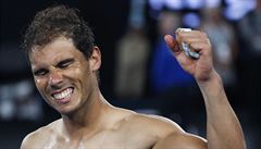 Rafael Nadal se raduje z výhry a z neekaného postupu do finále.