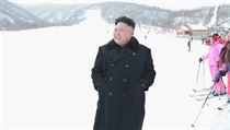 Kim Čong-un na sjezdovce ve svém luxusním resortu.