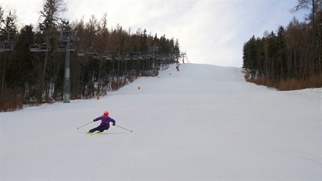 Lyaská sjezdovka v Jeseníkách.