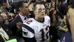 Hráč New England Patriots Brady už po výhře svého týmu.