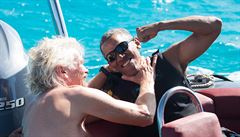 Barack Obama na dovolené u britského miliardáe Richarda Bransona.