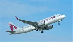 Letadlo A320 spolenosti Qatar Airways.