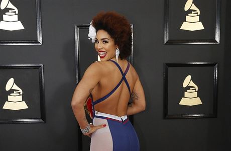 Joy Villa arrives at the 59th Annual Grammy Awards in Los Angeles