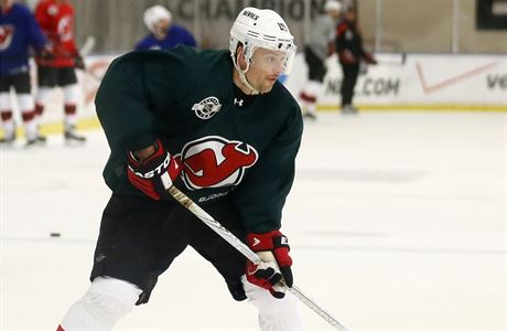 Petr Sýkora na tréninku New Jersey Devils.