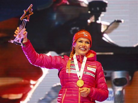 Gabriela Koukalová se zlatou medailí