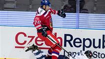 Ondej Vitsek a Kristina Nakyva v zpase Euro Hockey Tour.