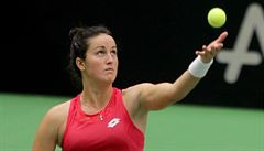 Lara Arruabarrenaová-Vecinová v zápase proti Karolín Plíkové.