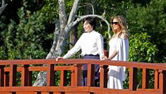 Na Florid bylo pi návtv japonského premiéra a jeho manelky slunené...