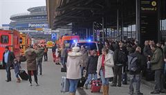 Evakuace na letiti v Hamburku