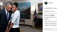 Manelé Obamovi na Instagramu zpvaky Beyoncé.