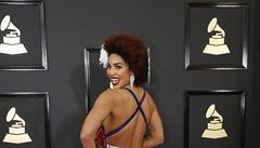 Joy Villa arrives at the 59th Annual Grammy Awards in Los Angeles
