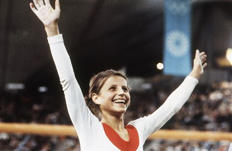 Olga Korbutová v dob své slávy na olympiád v Mnichov