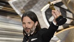 Linus Sandgren, který toil film La La Land, se raduje z Oscara za nejlepí...