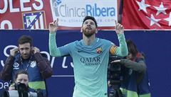 Lionel Messi se raduje z gólu, kterým zajistil Barcelon výhru ve lágru proti...
