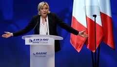 Marine Le Penová během kampaně v Nantes