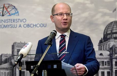 Premir Bohuslav Sobotka vystoupil 1. bezna na Ministerstvu prmyslu a obchodu...