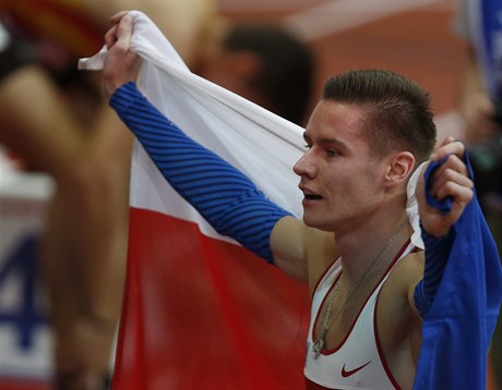 Čtvrtkař Pavel Maslák slaví zlato na halovém mistrovství Evropy v Bělehradě,...