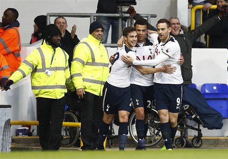 Gólová radost fotbalist Tottenhamu.