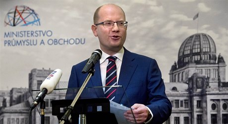 Premiér Bohuslav Sobotka vystoupil 1. bezna na Ministerstvu prmyslu a obchodu...