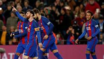 Celta Vigo vs. Barcelona, hosté slaví jeden z pěti gólů.