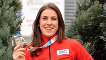 Zuzana Hejnová v Bělehradě se stříbrnou medailí ze závodu na 400 metrů na...