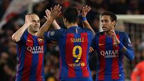Osmifinle Ligy mistr Barcelona - Paris St. Germain (Iniesta, Neymar, Surez...