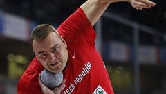 eský koula Ladislav Práil na halovém evropském ampionátu v atletice.
