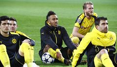 Fotbalisté Borussie Dortmund slaví postup do tvrtfinále Ligy mistr.