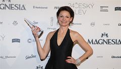 Klára Melíková s cenou za Nejlepí enský herecký výkon ve vedlejí roli.
