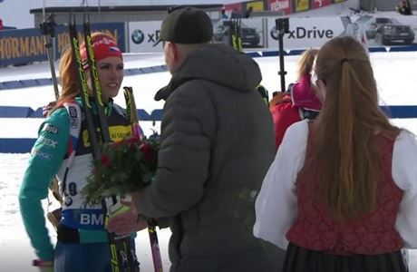 Gabriela Koukalová a Anders Besseberg.