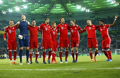 Radost fotbalist Bayernu Mnichov.