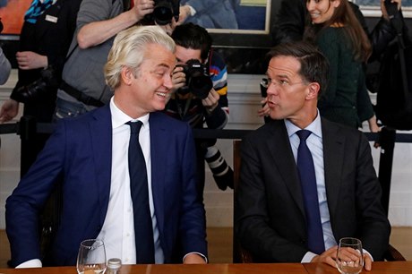 Premiér Rutte a Geert Wilders