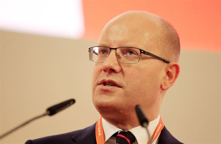 Bohuslav Sobotka na sjezdu �SSD.