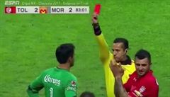Karetní mariá pi osmifinále mexického poháru Toluca vs Morelia Monarchas.
