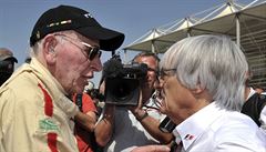 John Surtees (vlevo) a Bernie Ecclestone v roce 2010.