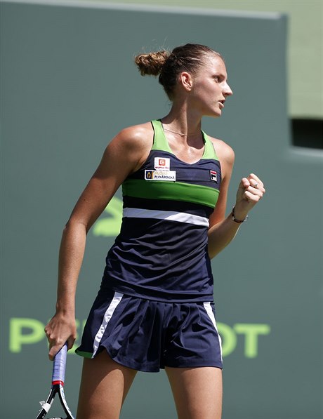 Karolína Plíková slaví postup v Miami.