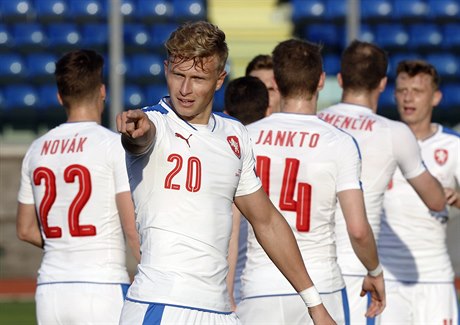 Antonín Barák po vstelené brance San Marinu.