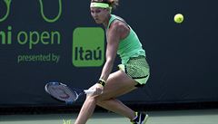 Lucie afáová na turnaji v Miami proti Dominice Cibulkové.
