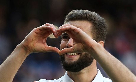 Nacho Fernandez slaví gól Realu proti Alavesu.