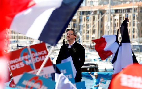 Prezidentský kandidát francouzské krajní levice Jean-Luc Mélenchon.