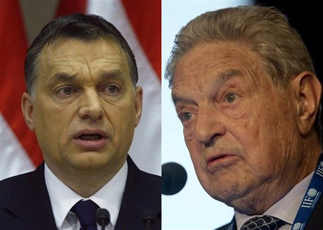 Maďarský premiér Viktor Orbán a americký miliardář George Soros.